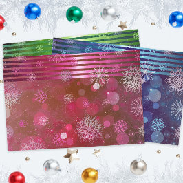 Hoja De Papel De Regalo Navidades Blue Green Pink Winter Wonderland