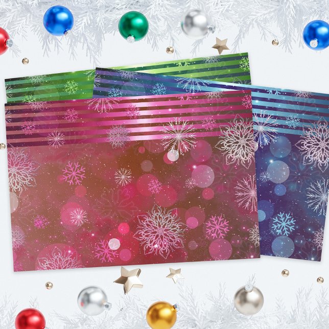 Hoja De Papel De Regalo Navidades Blue Green Pink Winter Wonderland (Subido por el creador)