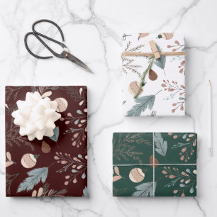 Hoja De Papel De Regalo Navidades Boho Winter Greenery