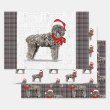Navidades Bouvier Perro y Placa roja y gris