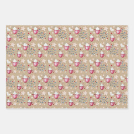 Hoja De Papel De Regalo Navidades Cacao Caliente Y Galletas