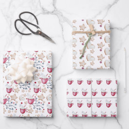 Hoja De Papel De Regalo Navidades Cacao Caliente Y Galletas