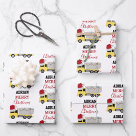 Hoja De Papel De Regalo Navidades Camiones de transporte de camiones ciste
