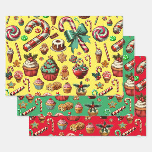 Hoja De Papel De Regalo Navidades Candy And Sweet trata a los clipart