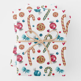 Hoja De Papel De Regalo Navidades Candy Cane and Sweets