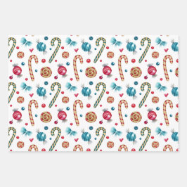 Hoja De Papel De Regalo Navidades Candy Cane and Sweets