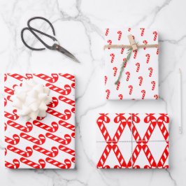 Hoja De Papel De Regalo Navidades Candy Cane Blanco Rojo