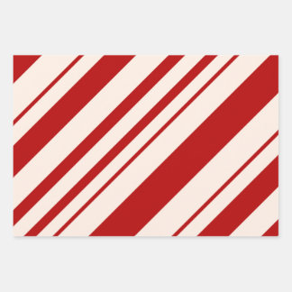Hoja De Papel De Regalo Navidades Candy Cane Stripes Patrón de vacaciones