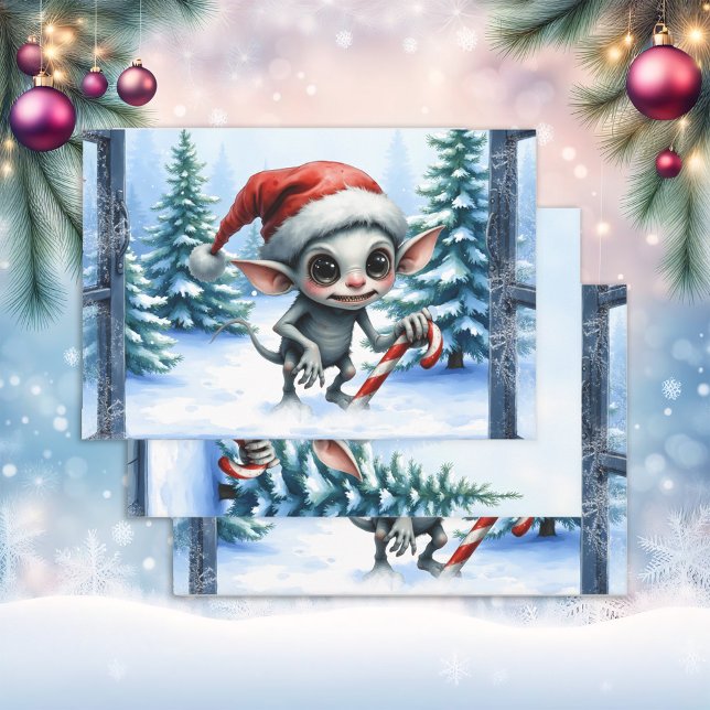 Hoja De Papel De Regalo Navidades caprichosos elf con Candy Cane (Subido por el creador)