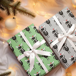Hoja De Papel De Regalo Navidades caprichosos Moose