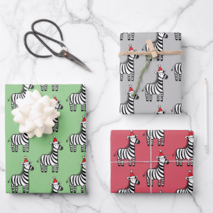 Hoja De Papel De Regalo Navidades caprichosos Zebras