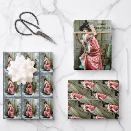 Hoja De Papel De Regalo Navidades cenan feriado victoriano 