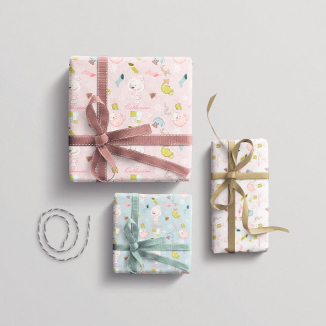 Hoja De Papel De Regalo Navidades chicas de invierno (Subido por el creador)