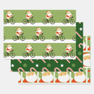 Hoja De Papel De Regalo Navidades ciclistas en bicicleta regalo de vacacio