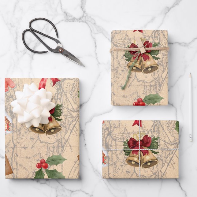 Hoja De Papel De Regalo Navidades clásicos (Anverso)