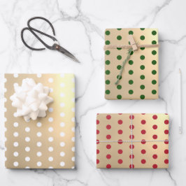 Hoja De Papel De Regalo Navidades clásicos elegantes con puntos de polka d