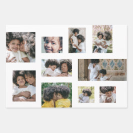 Hoja De Papel De Regalo Navidades Collage de fotos momentos alegres modern