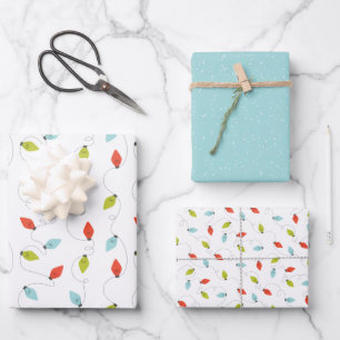 Hoja De Papel De Regalo Navidades coloridos iluminan las vacaciones