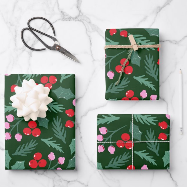 Hoja De Papel De Regalo Navidades compiten un patrón transparente (Anverso)