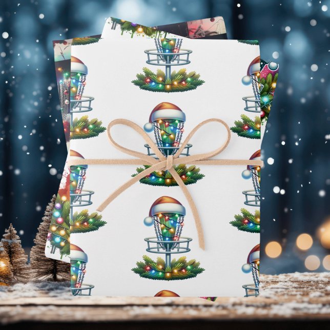Hoja De Papel De Regalo Navidades con temas de golf en disco (Subido por el creador)