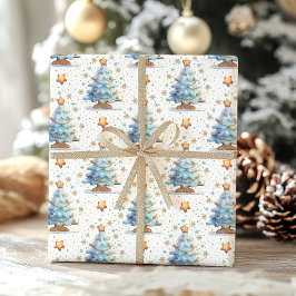 Hoja De Papel De Regalo Navidades Cookie gingerbread hombre azul cumpleaño