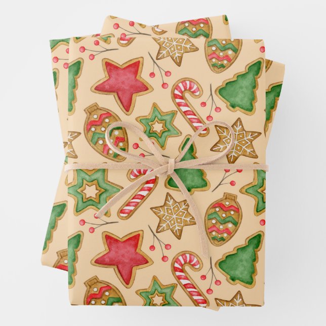 Hoja De Papel De Regalo Navidades Cookies y Ornamentos de Gingerbread (In situ)