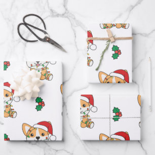 Hoja De Papel De Regalo Navidades Corgi Animales De Invierno Perro