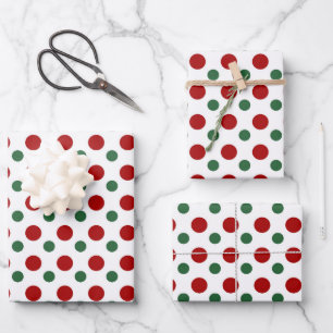 Hoja De Papel De Regalo Navidades cortos Patrón de puntos de polka Blanco 