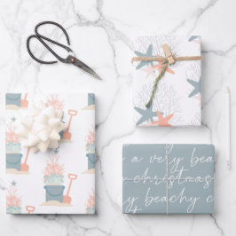 Hoja De Papel De Regalo Navidades costeros