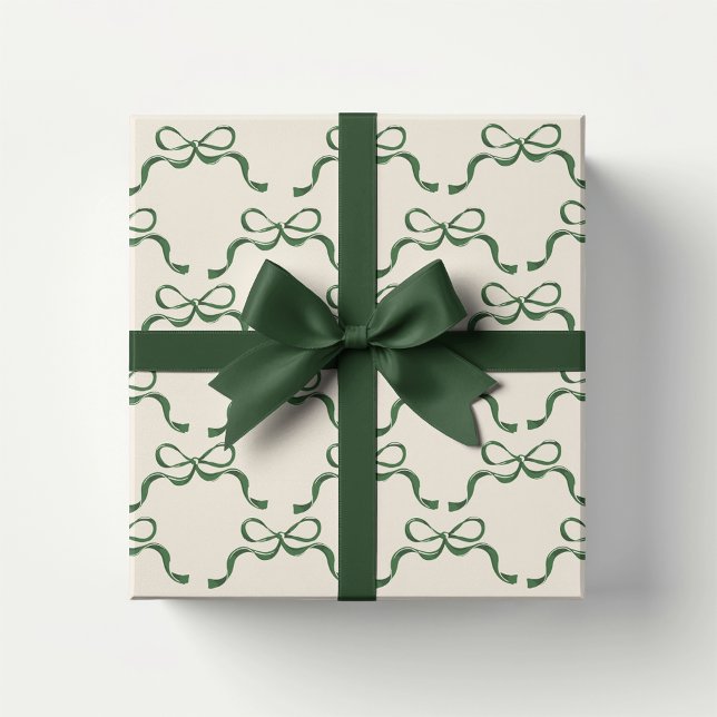 Hoja De Papel De Regalo Navidades Cream vacaciones modernas arcos verdes (Subido por el creador)