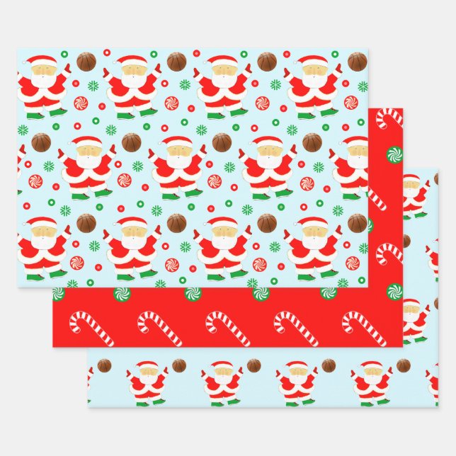 Hoja De Papel De Regalo Navidades creativos de baloncesto (Set)