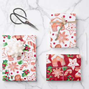 Hoja De Papel De Regalo Navidades Cute Festive Gingerbread Cookie