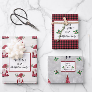 Hoja De Papel De Regalo Navidades Cute Gnomes Luz Estrella de Árbol Forest