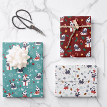 Navidades Cute Pug Dog festivo tres colores