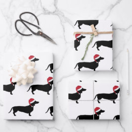 Hoja De Papel De Regalo Navidades Dachshund A Través De La Nieve