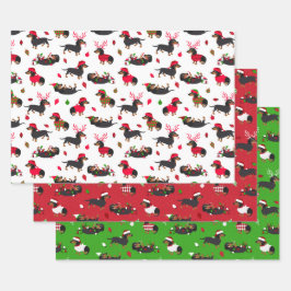 Hoja De Papel De Regalo Navidades Dachshunds