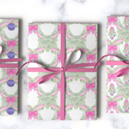 Hoja De Papel De Regalo Navidades de acuarela de Bow Ginger Jar de color r