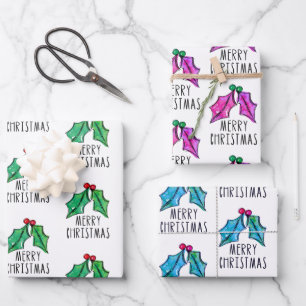 Hoja De Papel De Regalo Navidades de acuarela festiva envuelto