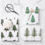Hoja De Papel De Regalo Navidades de acuarela modernos Wrappi de pino verd<br><div class="desc">Navidades de acuarela moderna Pino verde Wrappi Hojas de papel de envolvimiento de color de agua modernos Navidades Pino verde</div>