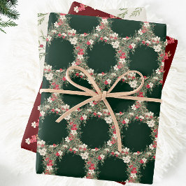 Hoja De Papel De Regalo navidades de acuarela tradicionales floral