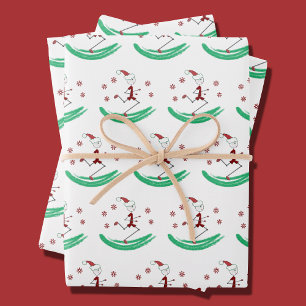 Hoja De Papel De Regalo Navidades de agujeros de palo de vacaciones envuel
