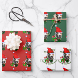 Hoja De Papel De Regalo Navidades de American Pit Bull Terrier