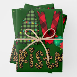 Hoja De Papel De Regalo Navidades de amor en patrones e impresión de leopa