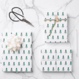 Hoja De Papel De Regalo Navidades de árbol acuático