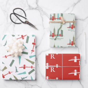 Hoja De Papel De Regalo Navidades de arquitectura personalizada de Nueva Y