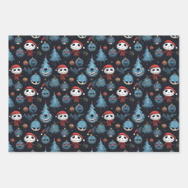 Hoja De Papel De Regalo Navidades de arte fantasmales