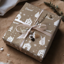 Hoja De Papel De Regalo Navidades de artesanías marrones de nombre infanti