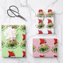 Hoja De Papel De Regalo Navidades de Cachorros de Laboratorio