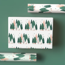Navidades de color verde y coral de madera de pino