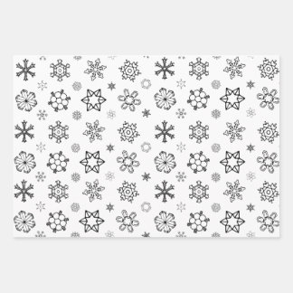 Hoja De Papel De Regalo Navidades de copo de nieve [Gris blanco negro] Env